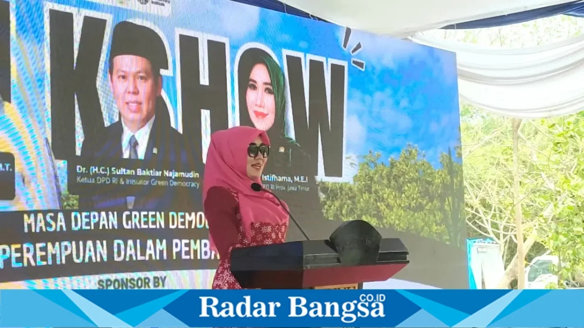 Lia Istifhama menyampaikan gagasan demokrasi hijau dalam kegiatan GAS Pemuda di Surabaya. (Dok. Ho/RadarBangsa.co.id).