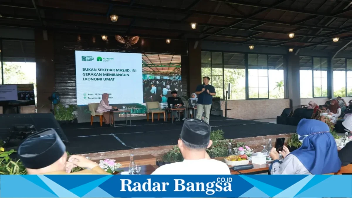 Pelatihan Masjid Affiliate diikuti sekitar 150 takmir masjid se-Banyuwangi untuk mendorong pemberdayaan ekonomi masyarakat dan pemasaran produk UMKM, Rabu (21/10/2026). (Dok. Ho/RadarBangsa.co.id)