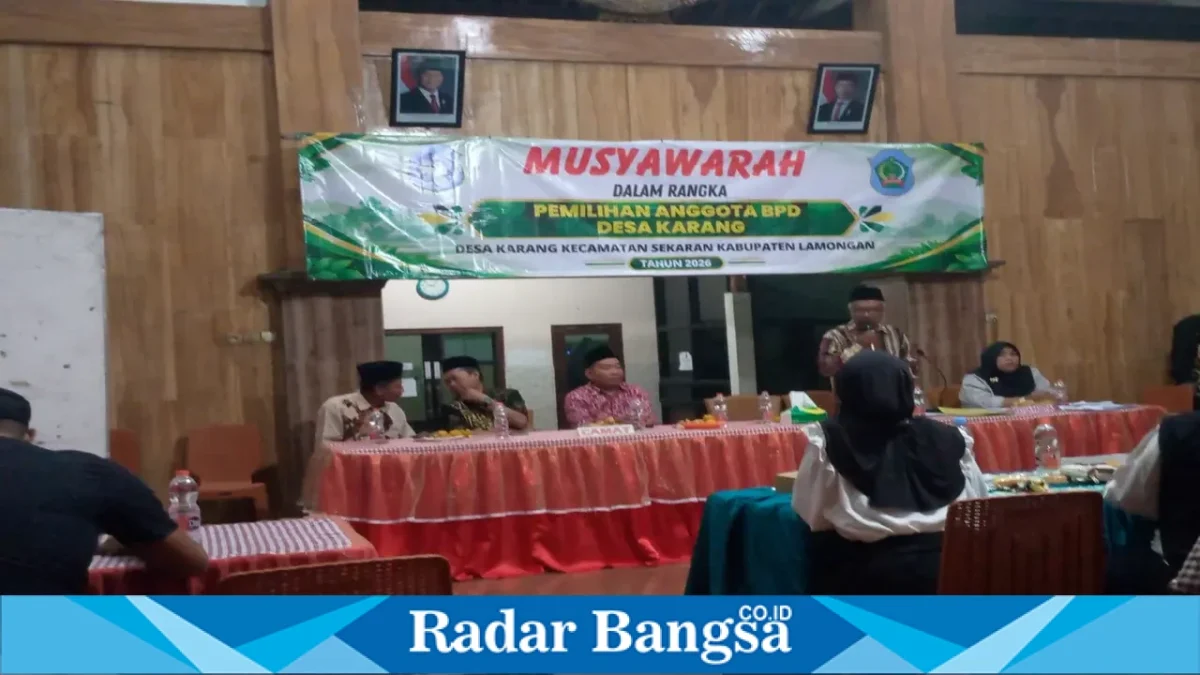 Pemilihan anggota BPD Desa Karang, Kecamatan Sekaran, Kabupaten Lamongan, Sabtu (3/10/2026). (Dok. RadarBangsa.co.id)