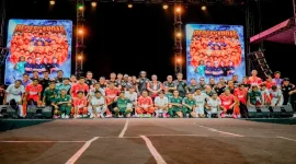 Peluncuran skuad dan jersey Persekabpas dalam Persekabpas Fest 2026 di Taman Candra Wilwatikta, Pandaan. (Dok. Ho/Persekabpas/RadarBangsa.co.id).