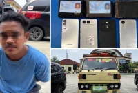 Polisi mengamankan terduga pelaku beserta truk yang dilaporkan hilang di Paciran, Lamongan, di wilayah Blora, Jawa Tengah. (Dok foto Ho/RadarBangsa.co.id).