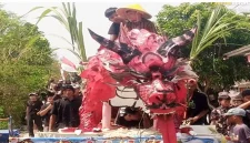 Warga Desa Rancamulya mengikuti karnaval budaya untuk memeriahkan tradisi Sedekah Bumi. (Dok. Jayas /RadarBangsa.co.id).